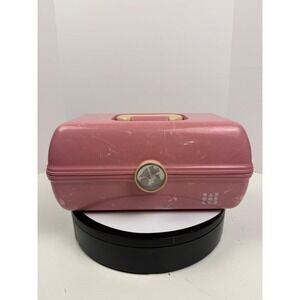 Caboodles On-The-Go Girl Makeup Organizer Case Pink Marble Mirror Vintage Style